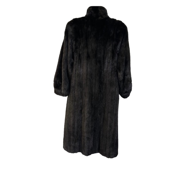 Mink long coat in black, size Small, EUC - Picture 6 of 16